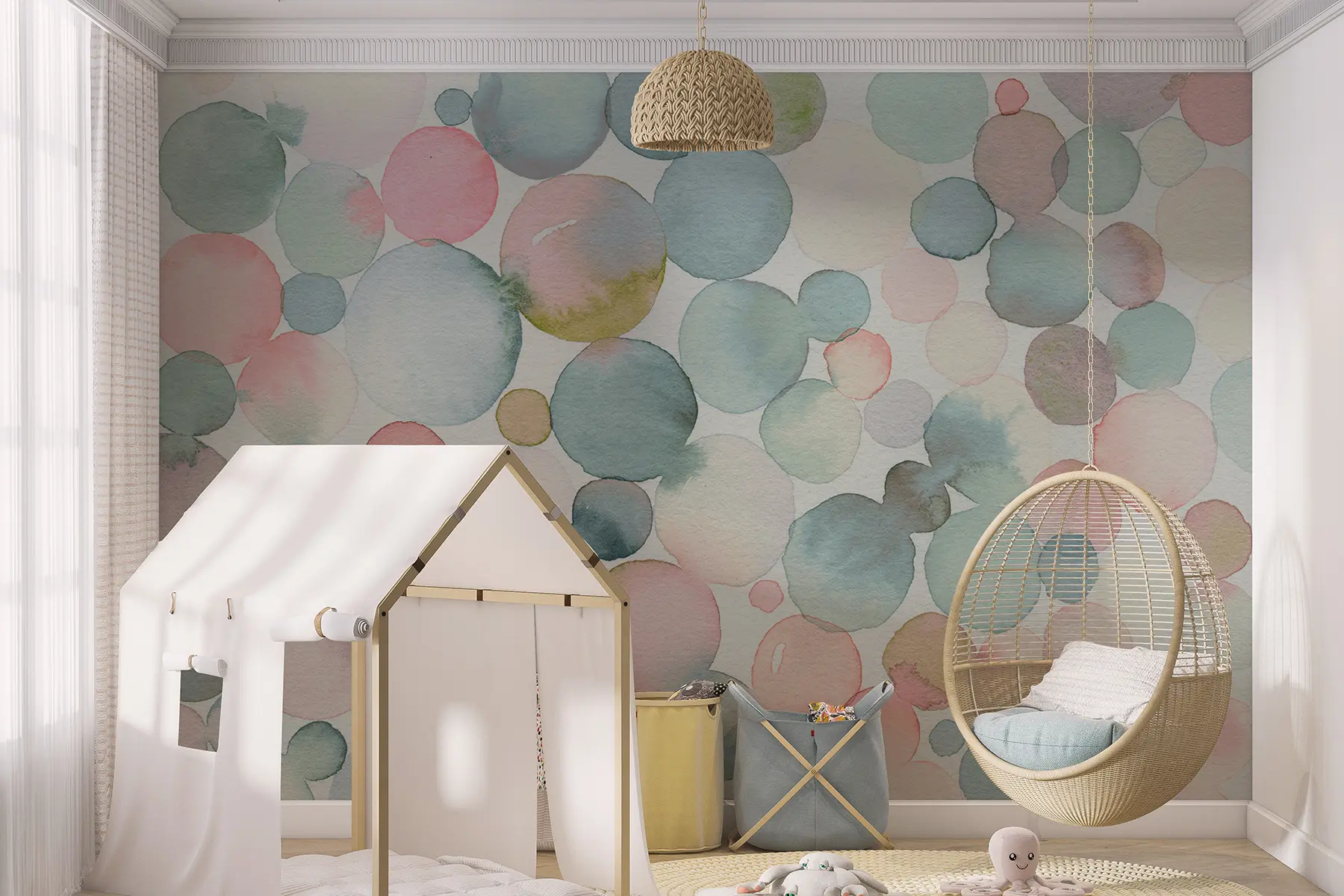 murales de pared Burbujas de acuarela u29990