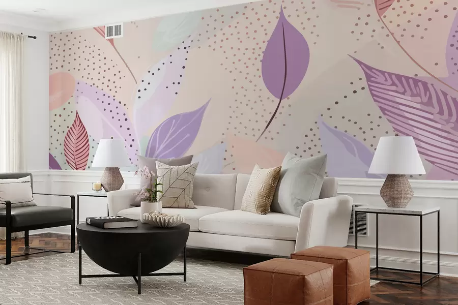 murales de pared Hojas delicadas w01739