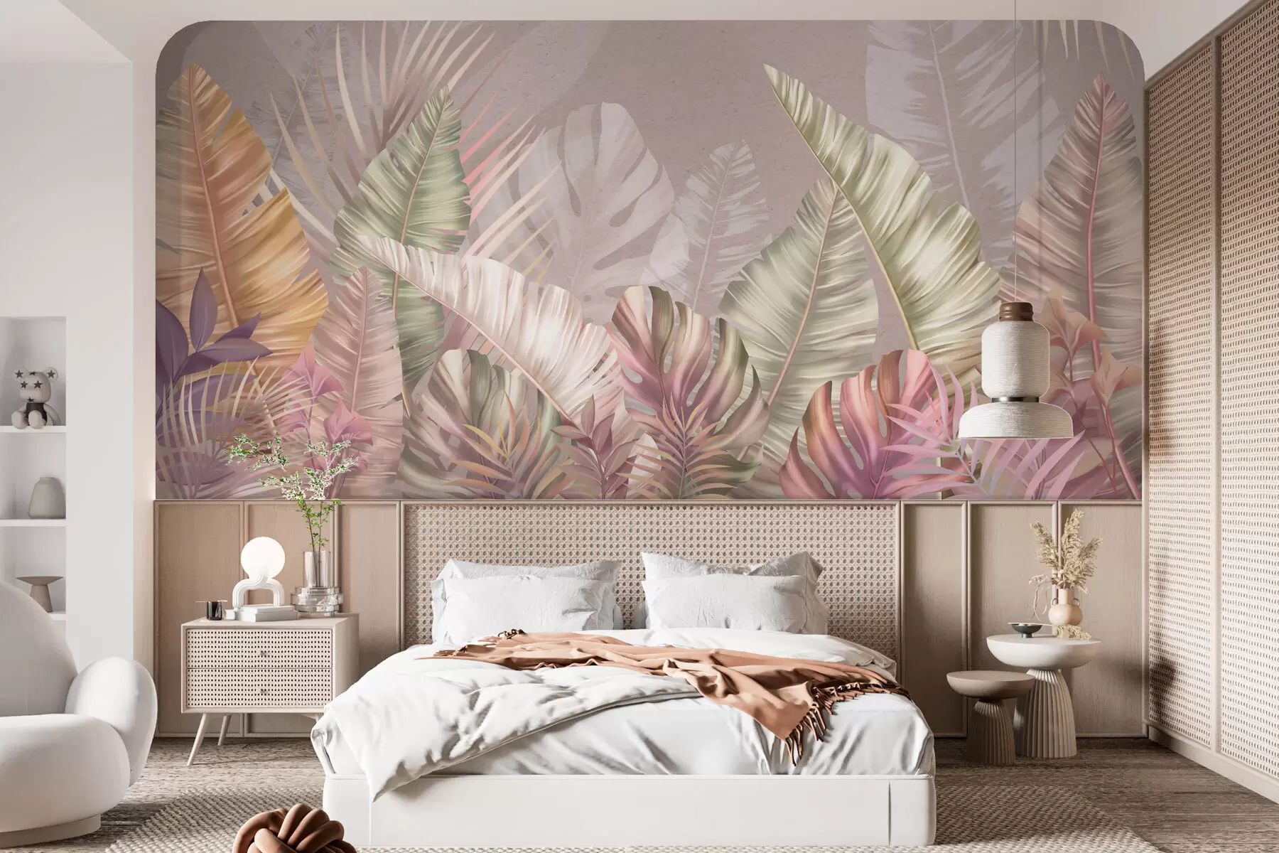 murales de pared El follaje tropical y los colores adecuados w01684