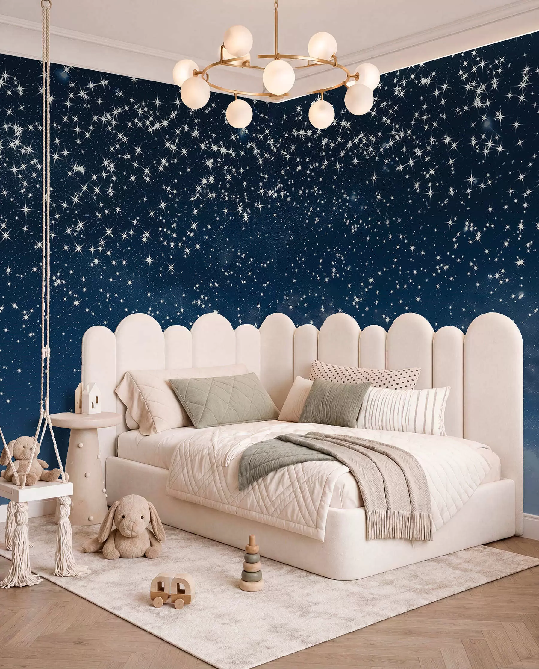 murales de pared Lluvia de estrellas en azul w01797
