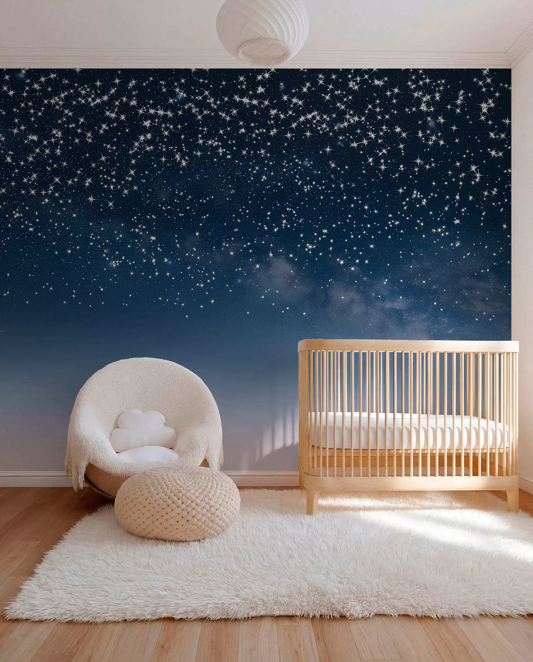 murales de pared Lluvia de estrellas en azul w01797