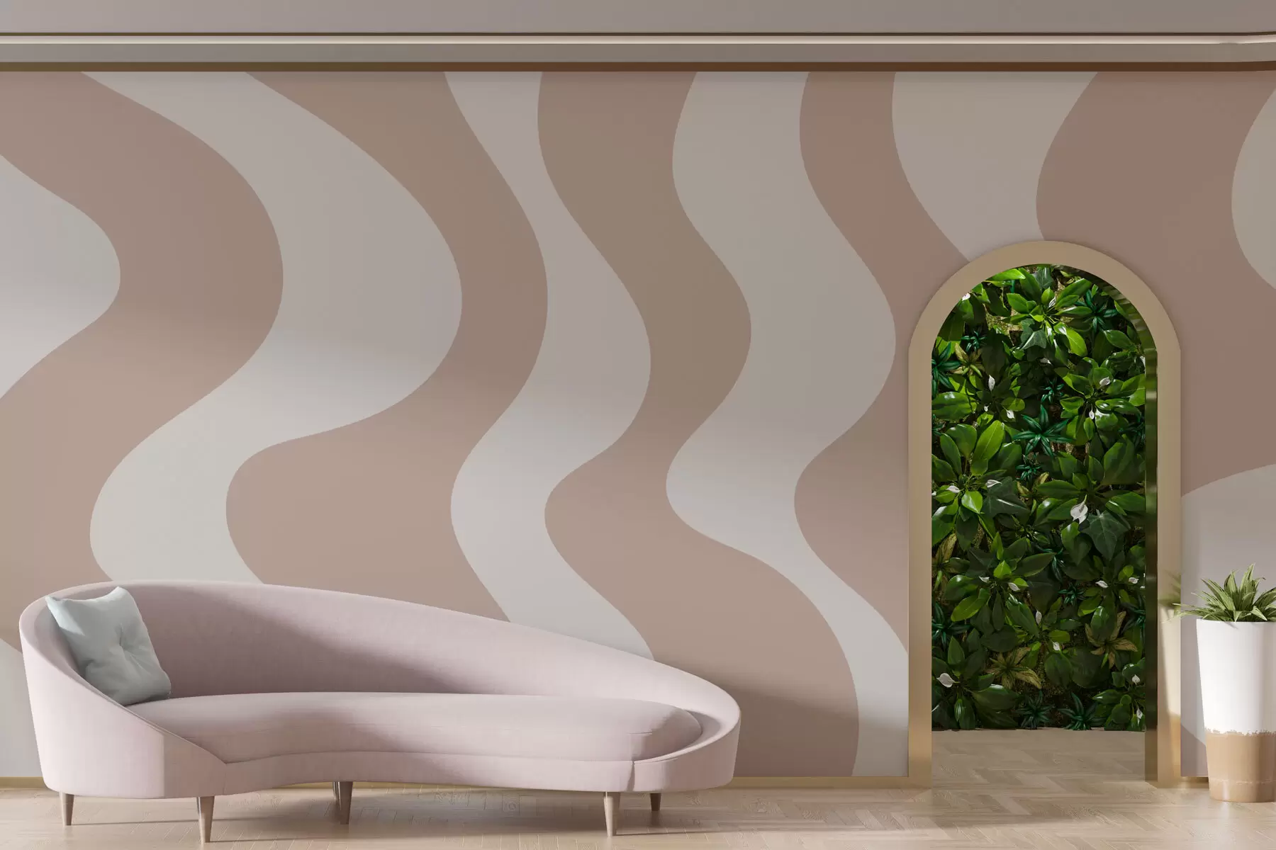 murales de pared Líneas rosas sinuosas w01833v1