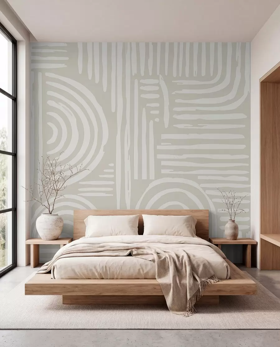 murales de pared Diseño boho en colores suaves w01919