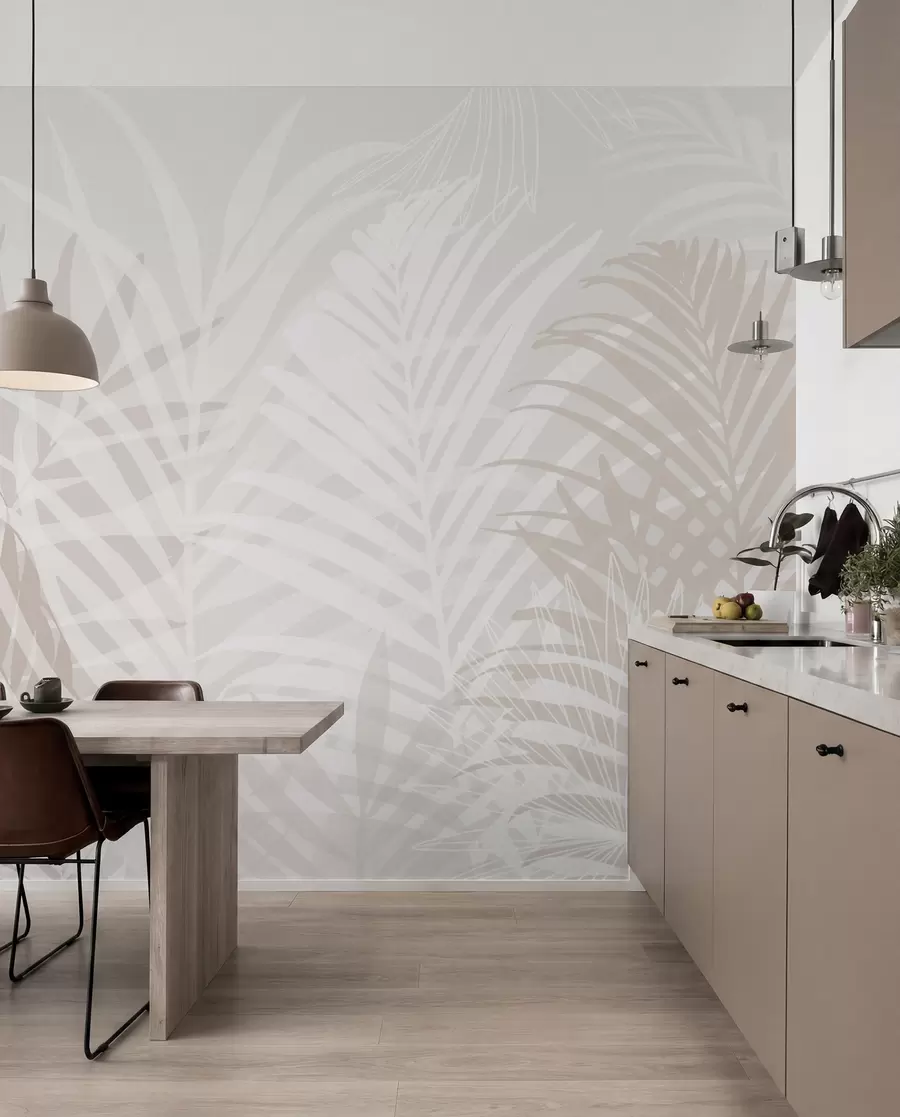 murales de pared Hojas tropicales de moda w02026v2