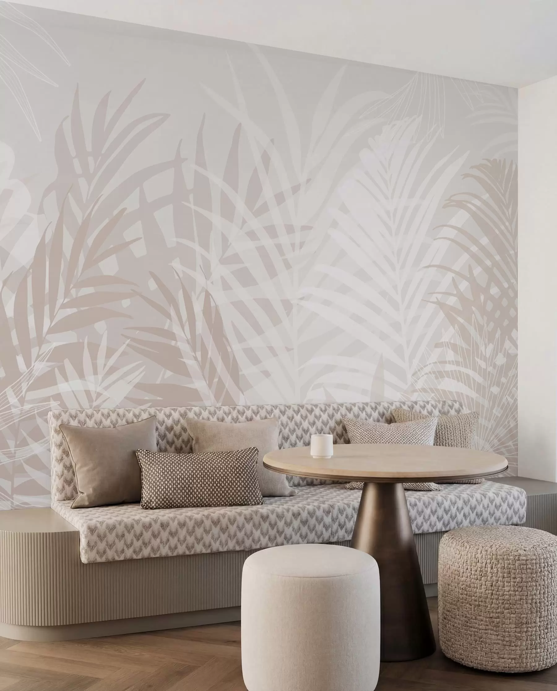 murales de pared Hojas tropicales de moda w02026v2