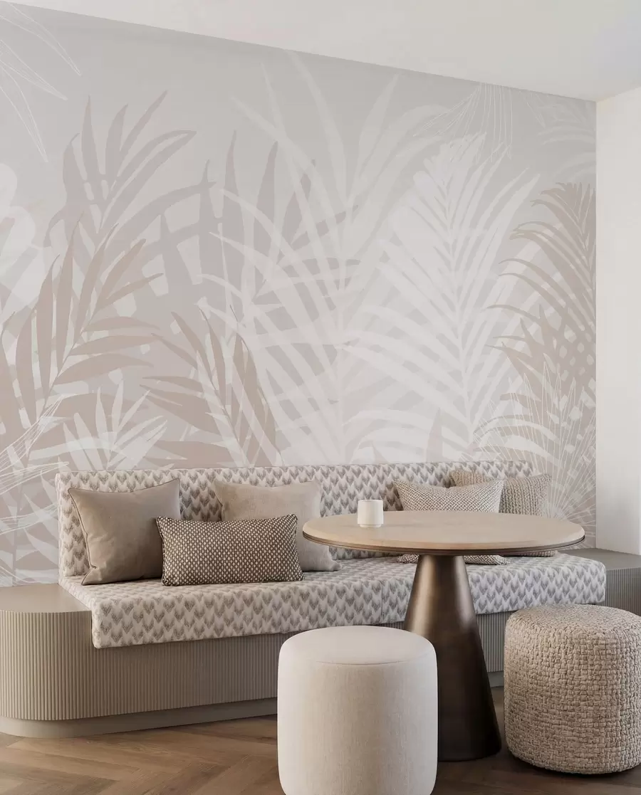 murales de pared Hojas tropicales de moda w02026v2