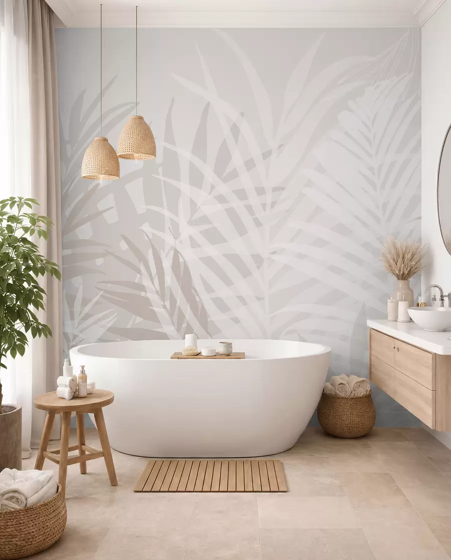 murales de pared Hojas tropicales de moda w02026v2