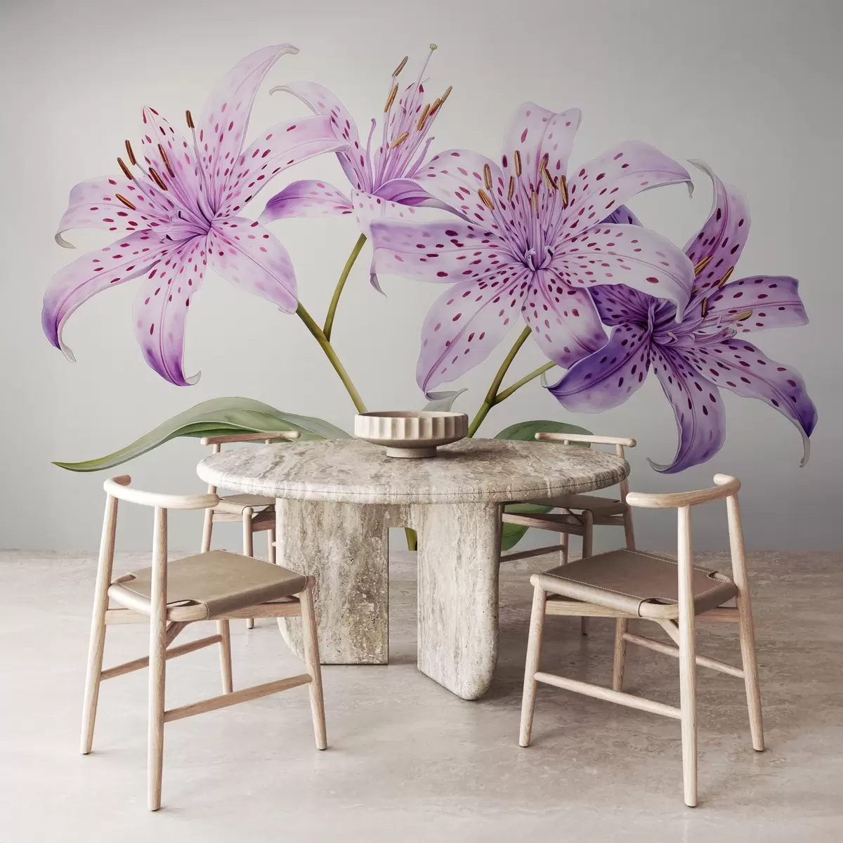 Murales de pared Orquídea flores acuarela, púrpura, color violeta w02046 murales de pared Orquídea flores acuarela, púrpura, color violeta w02046