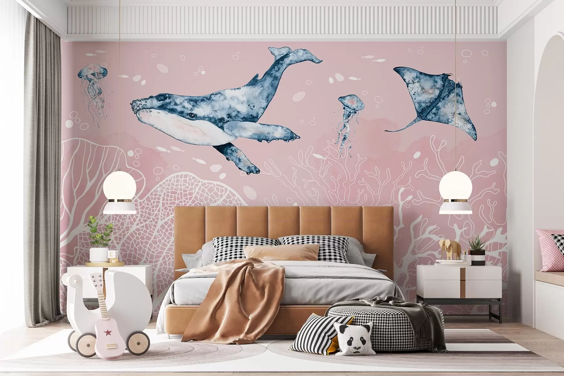 murales de pared Escena submarina con gentiles gigantes w00848v2