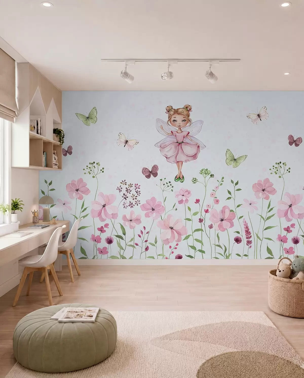 murales de pared Hada del prado florido w01460