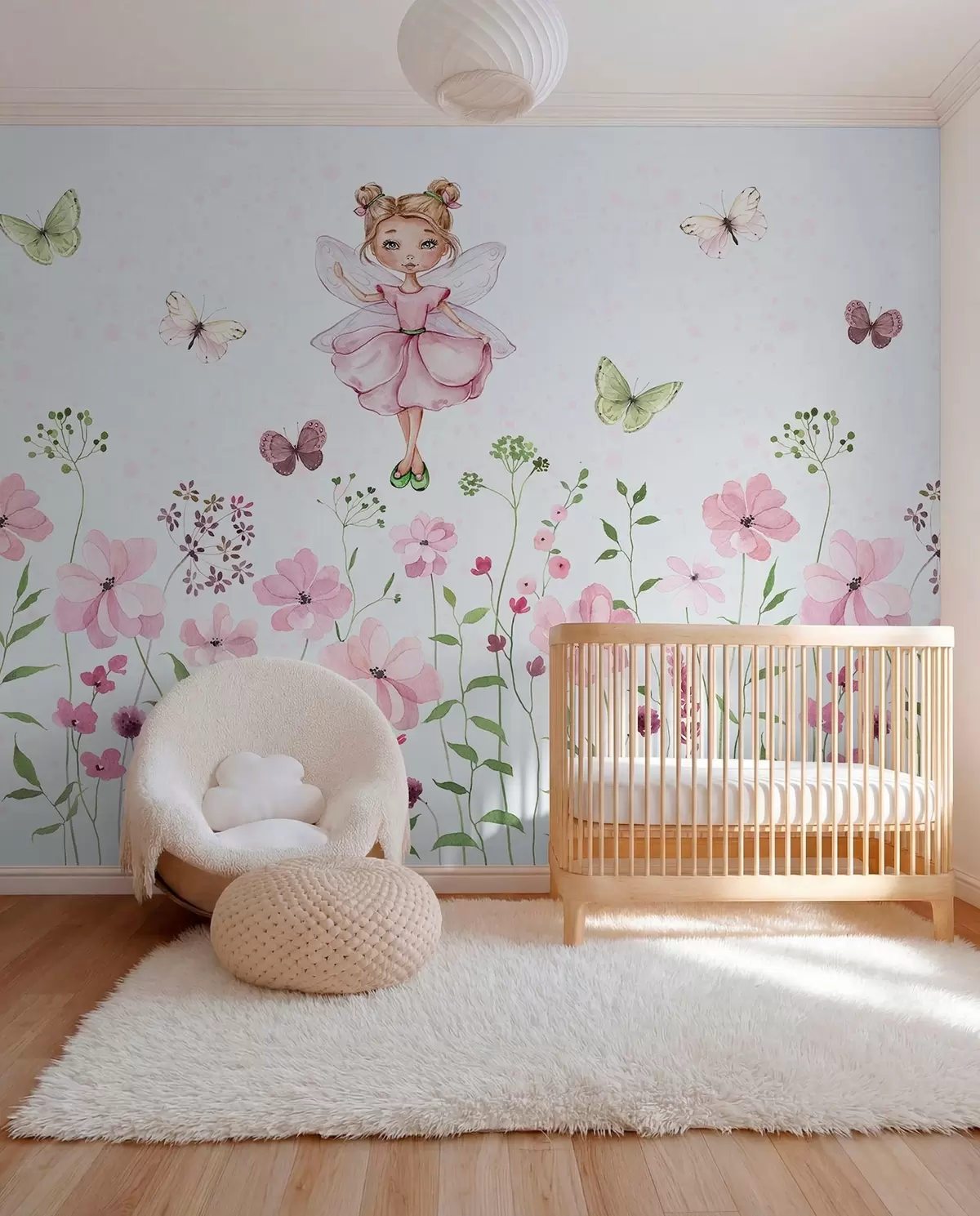murales de pared Hada del prado florido w01460
