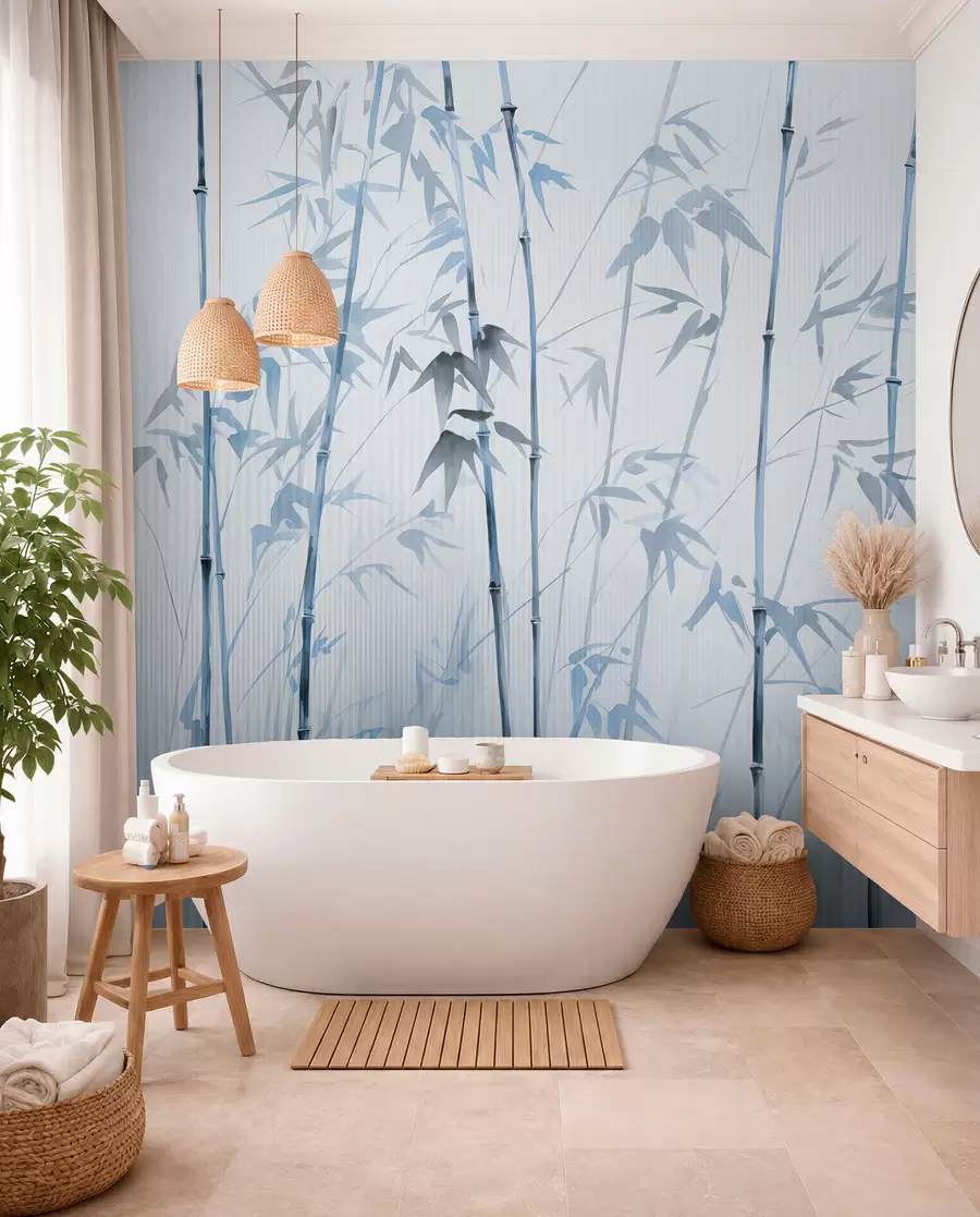 murales de pared Bambú acuarela w08390v1