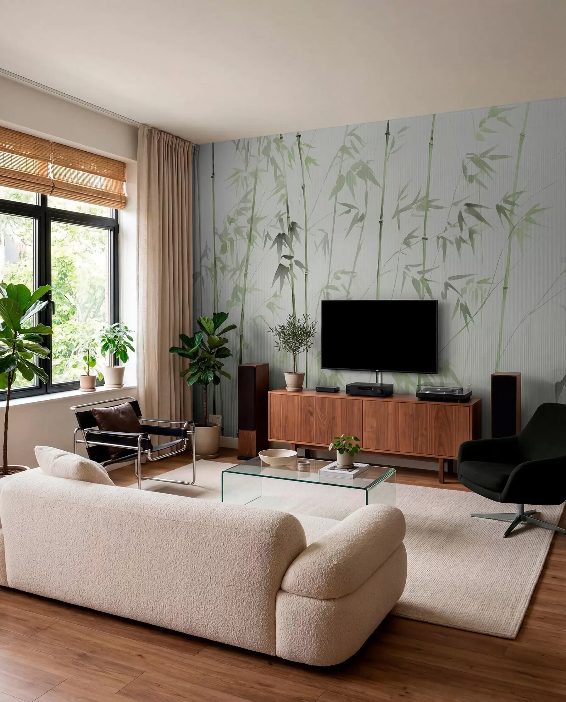 murales de pared Bambú acuarela w08390v2