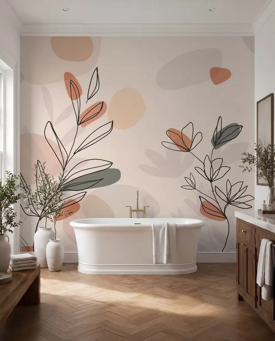 murales de pared Flores estilo boho w02103