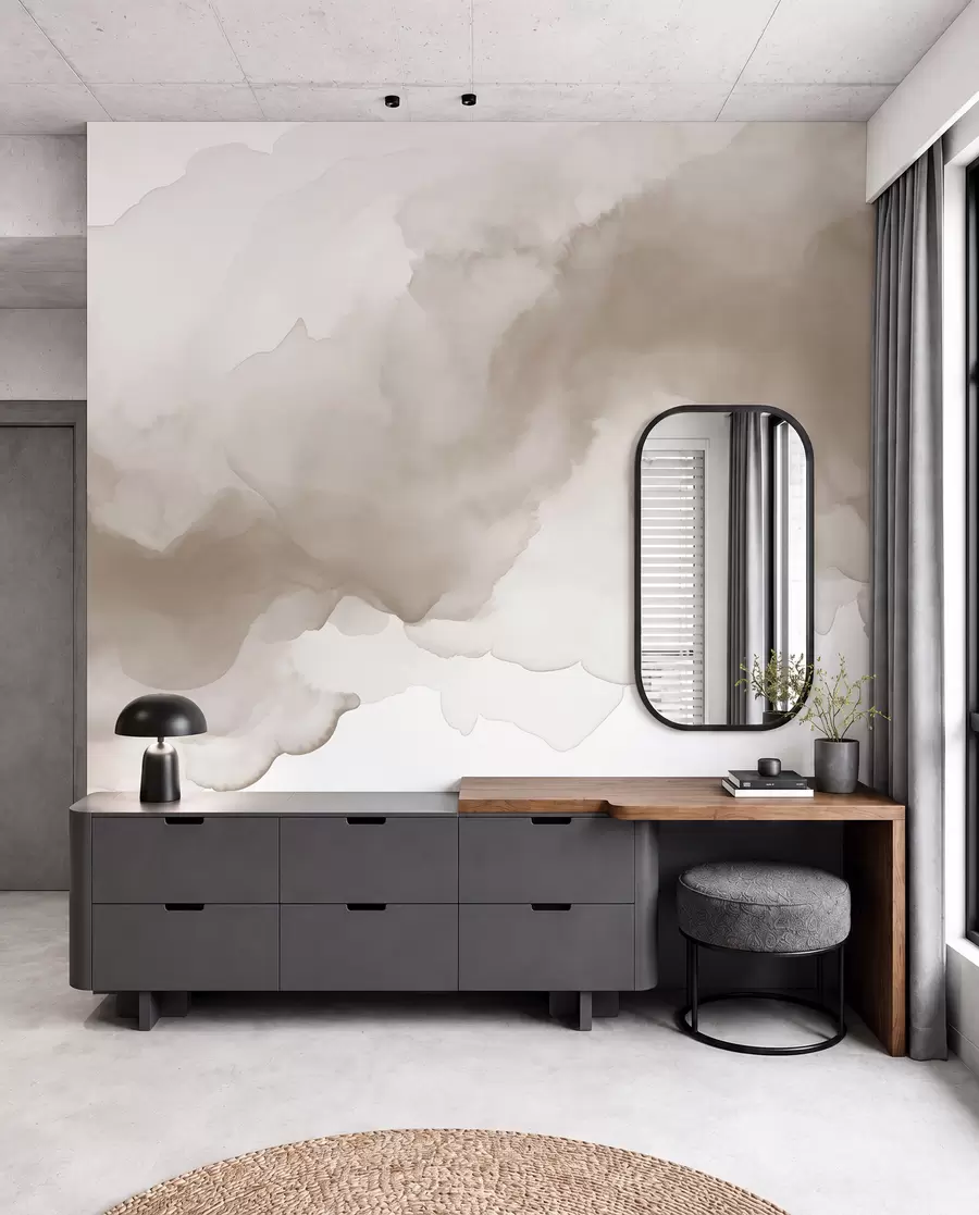 murales de pared Fluir de acuarela topo w02114v1