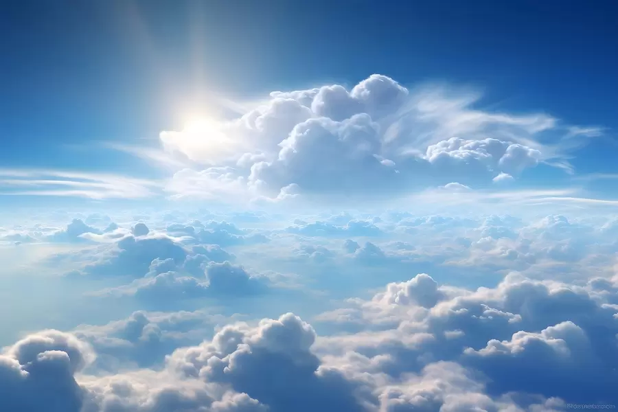 murales de pared Cielos serenos con nubes esponjosas por encima u76148