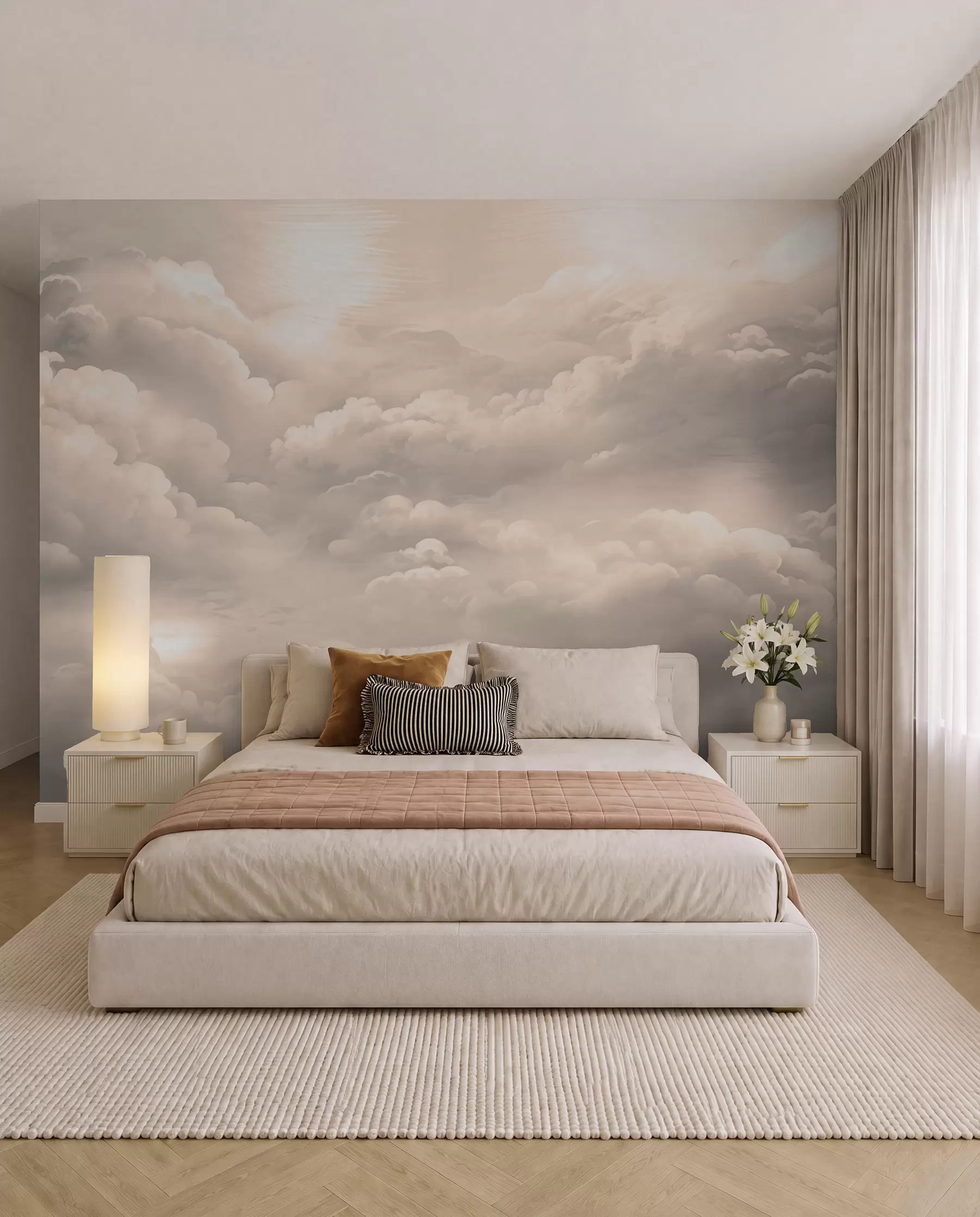murales de pared Nubes en color sepia w02189