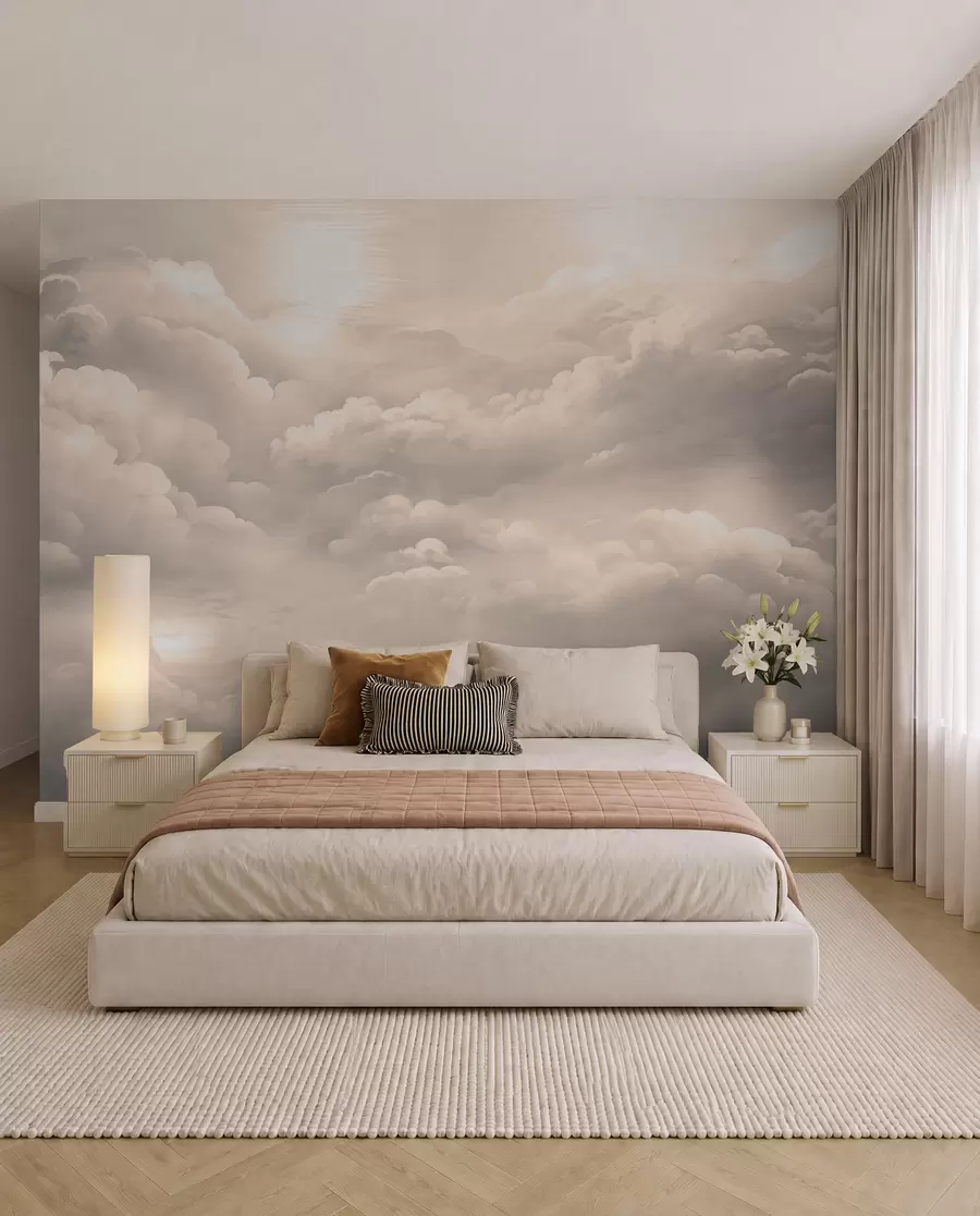 murales de pared Nubes en color sepia w02189