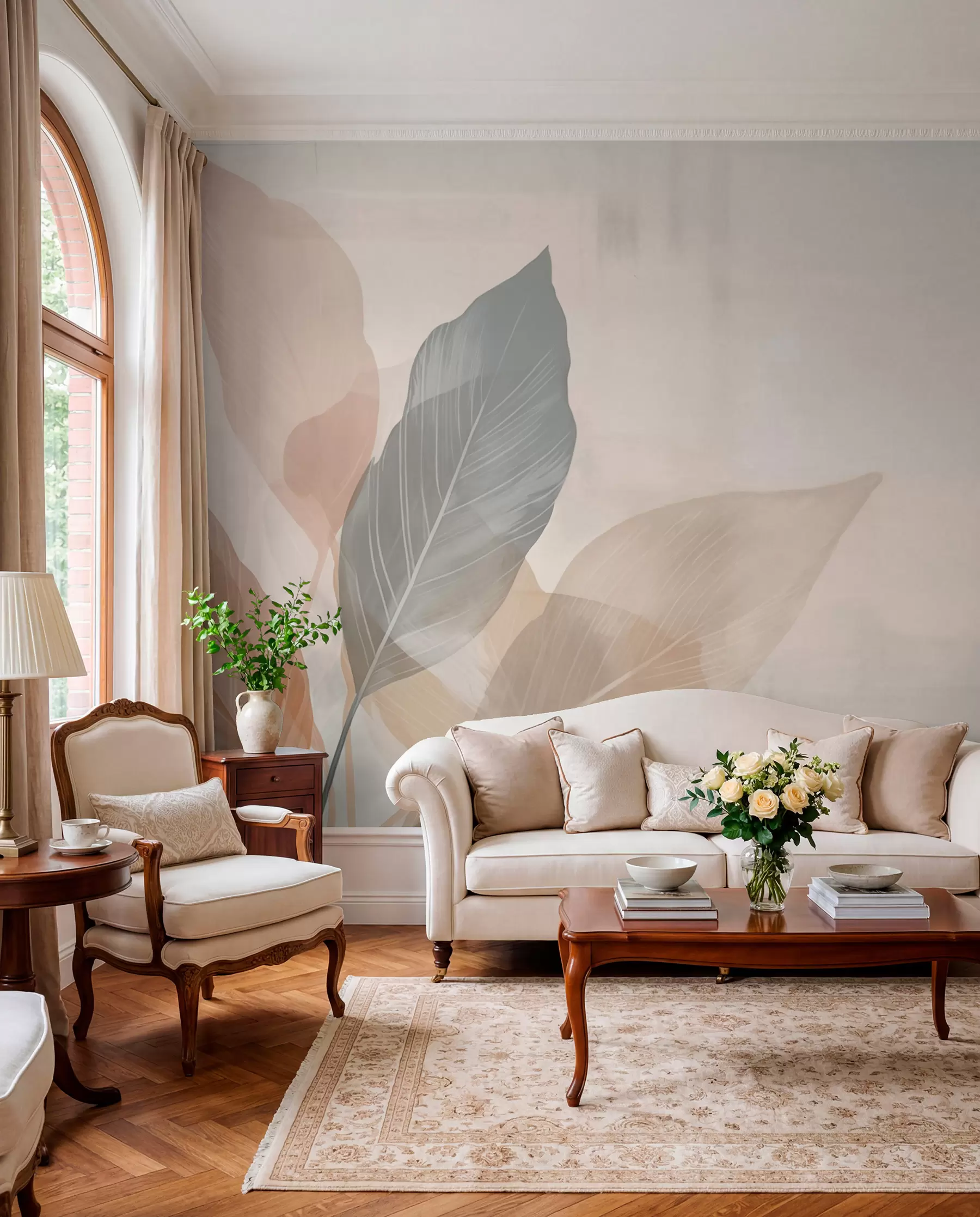 murales de pared Hojas retro w02190
