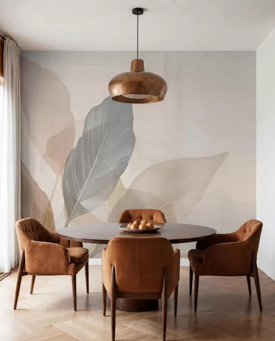 murales de pared Hojas retro w02190