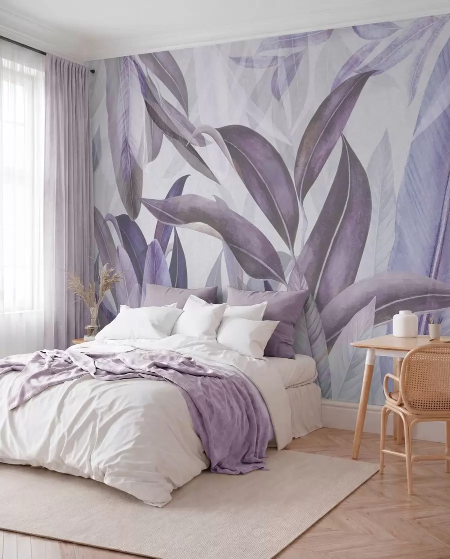 murales de pared Hojas elegantes en tonos suaves u94302v2