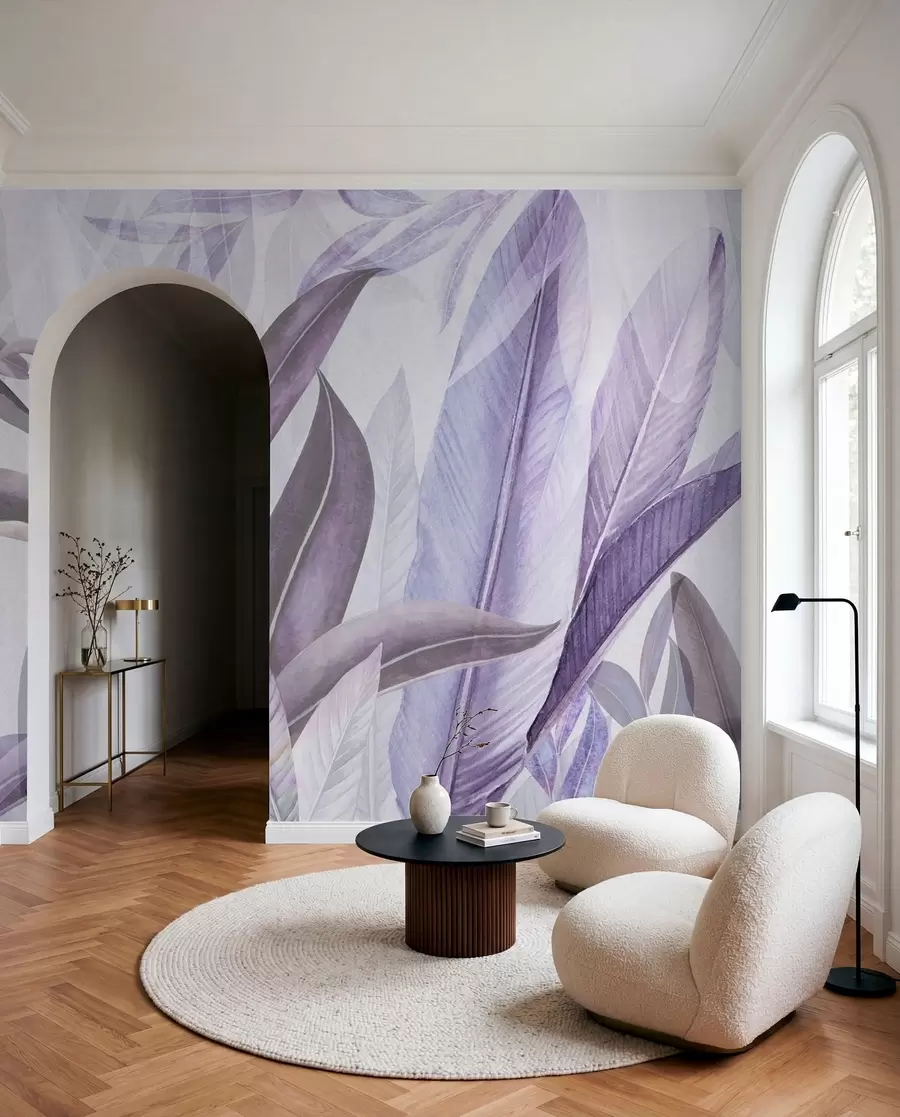 murales de pared Hojas elegantes en tonos suaves u94302v2