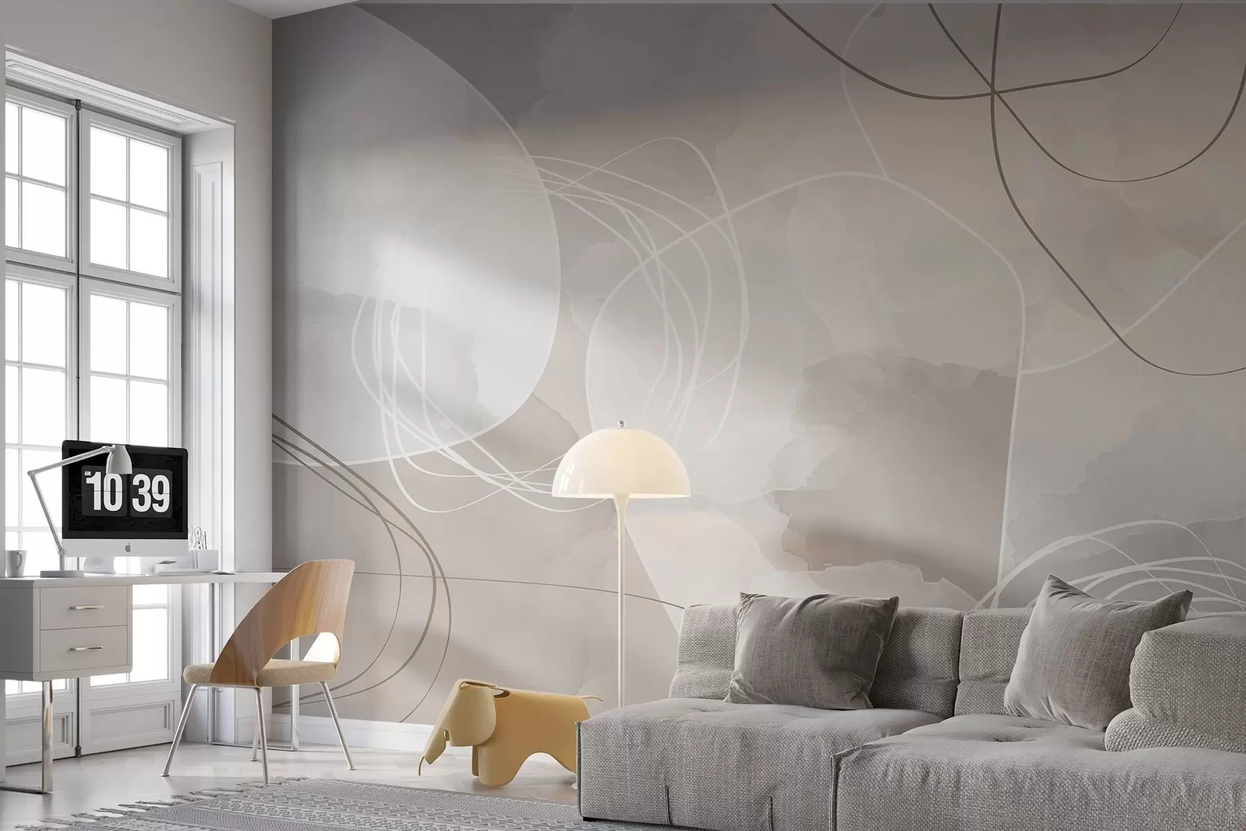 murales de pared Formas abstractas en tonos neutros w00748