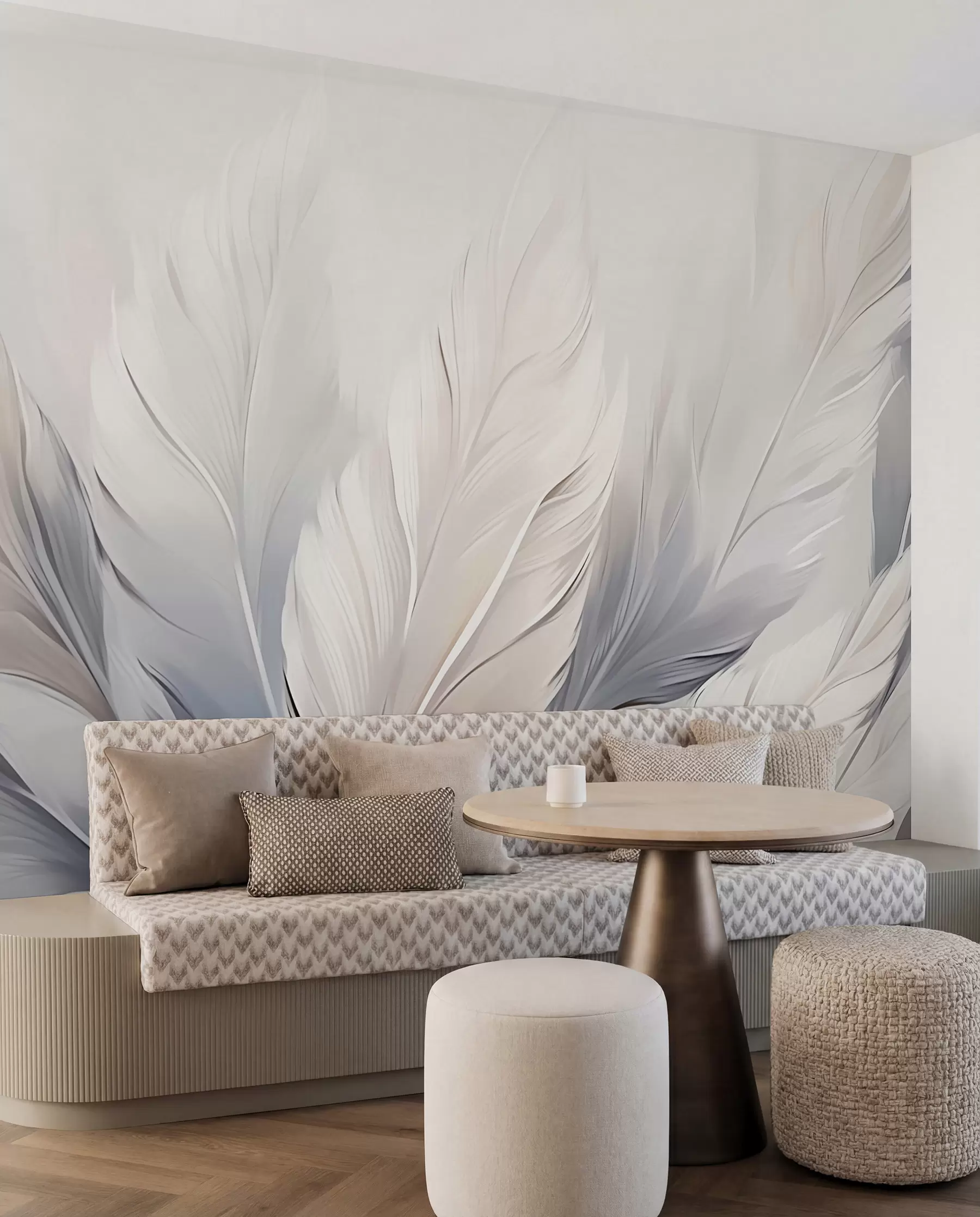 murales de pared Plumas color perla w02213