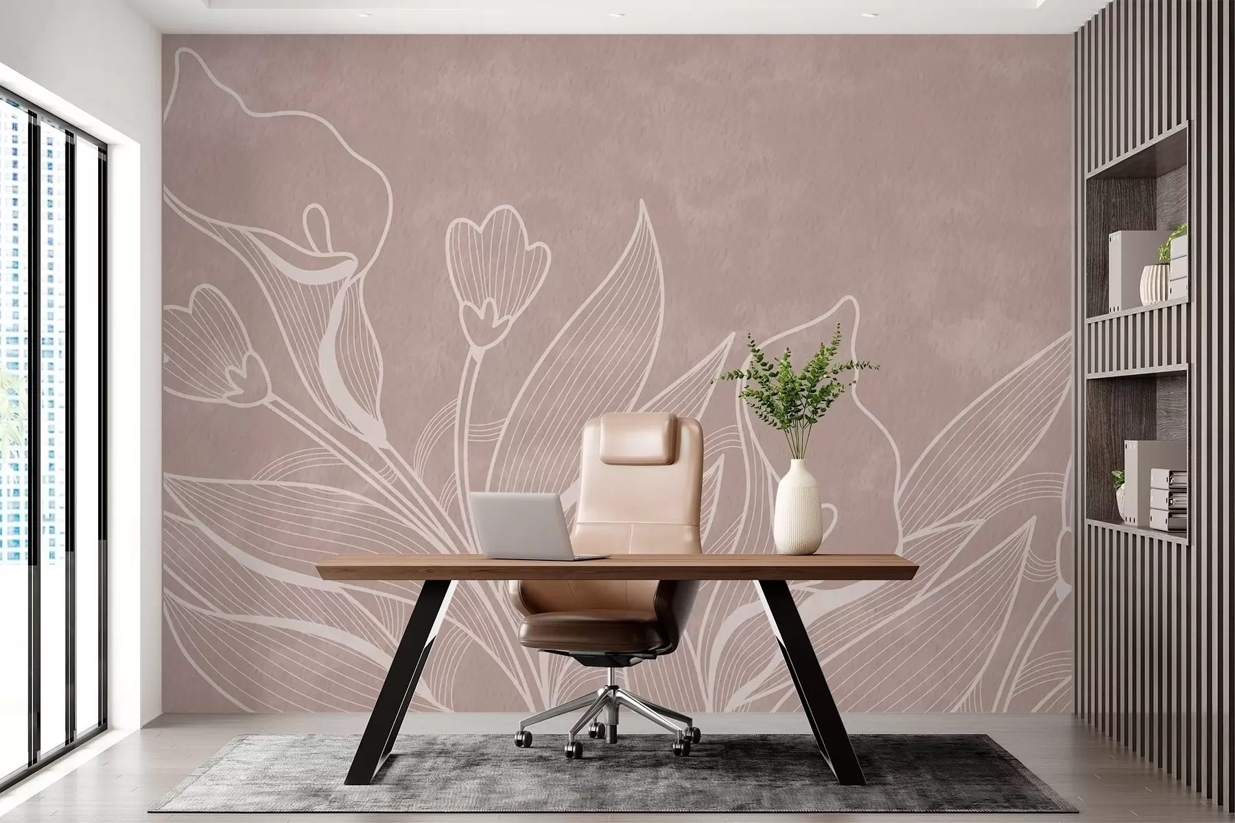 murales de pared Boceto de flores w02220v1