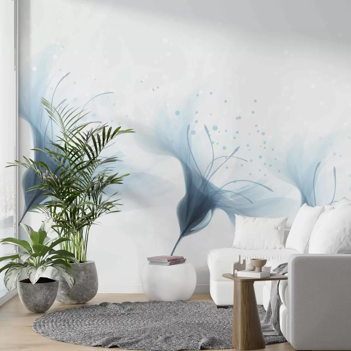 murales de pared Grandes flores azules w02279v2