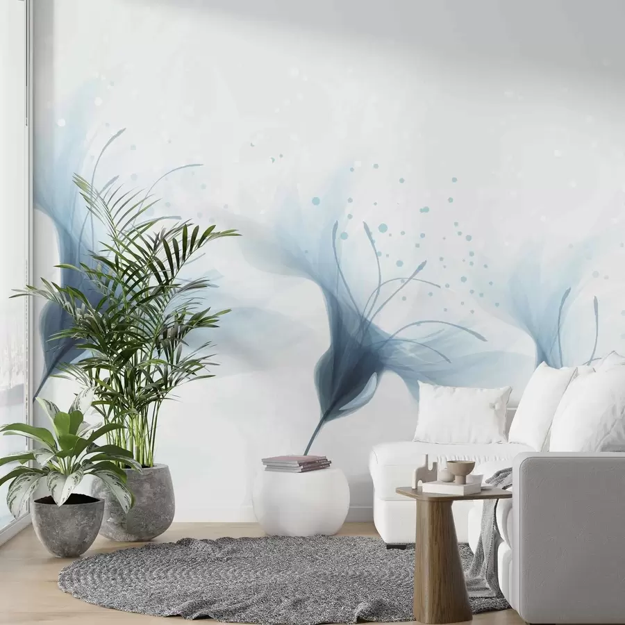 murales de pared Grandes flores azules w02279v2