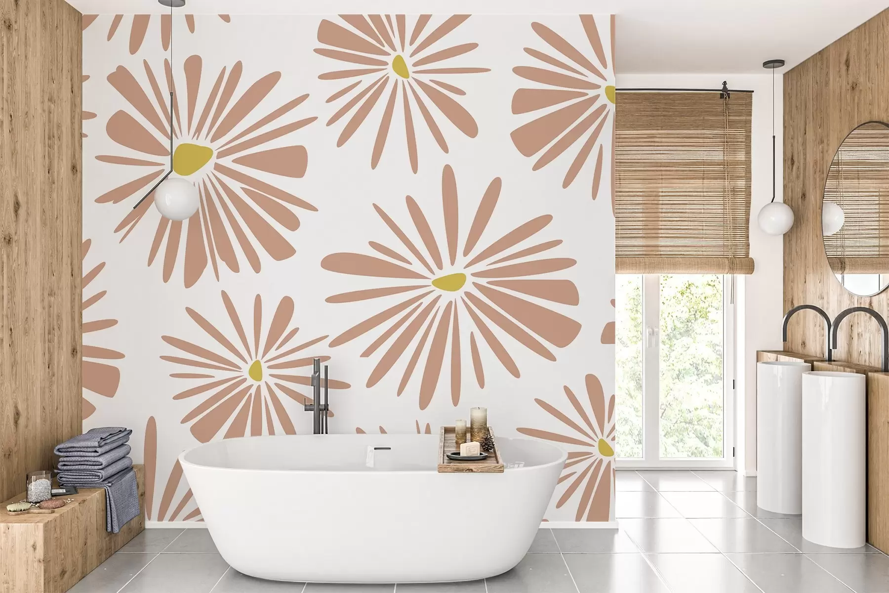 murales de pared flores abstractas w02271