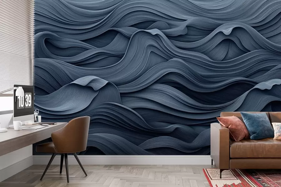 murales de pared Olas azul oscuro w02311