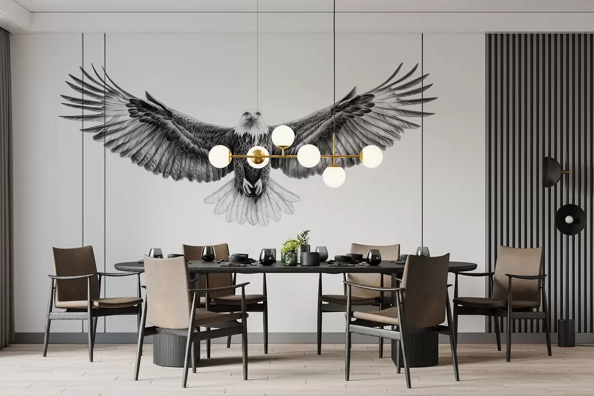 Murales de pared Águila voladora, dibujo a lápiz, pájaros, minimalismo w02370 murales de pared Águila voladora, dibujo a lápiz, pájaros, minimalismo w02370