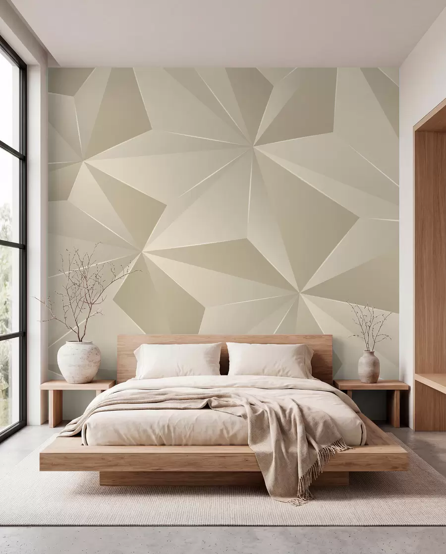 murales de pared Relieve geométrico beige u42449