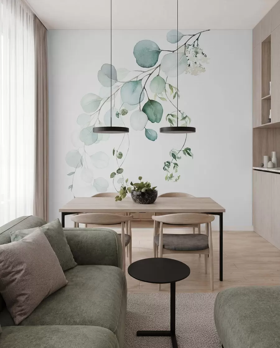 murales de pared rama con hojas u51026