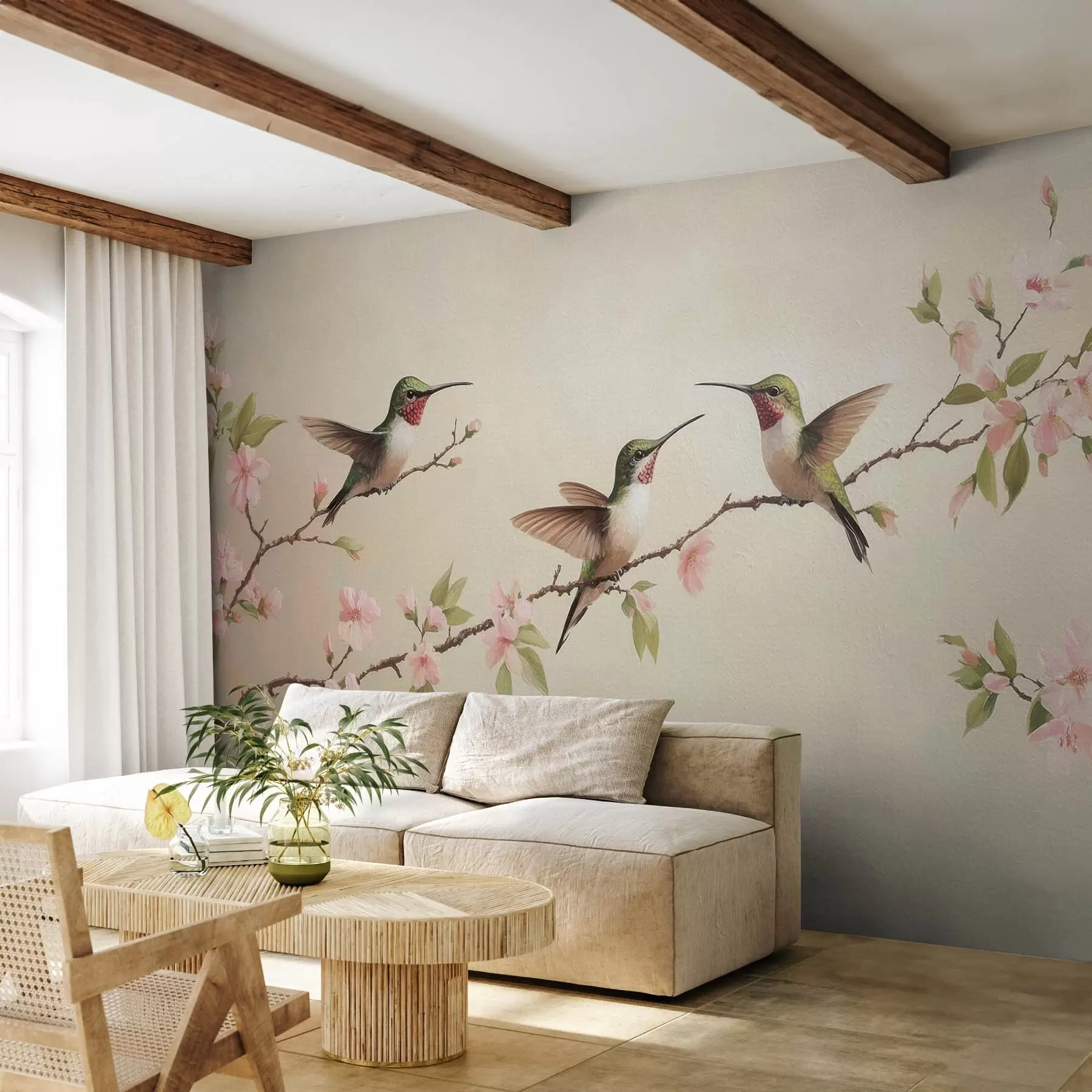 murales de pared Tres colibríes w08515