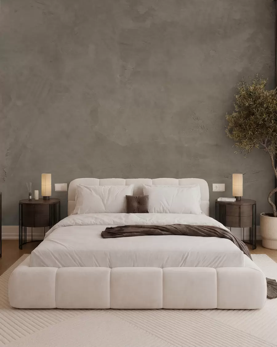 murales de pared Fondo marrón y beige con efecto de muro de hormigón w02553v3