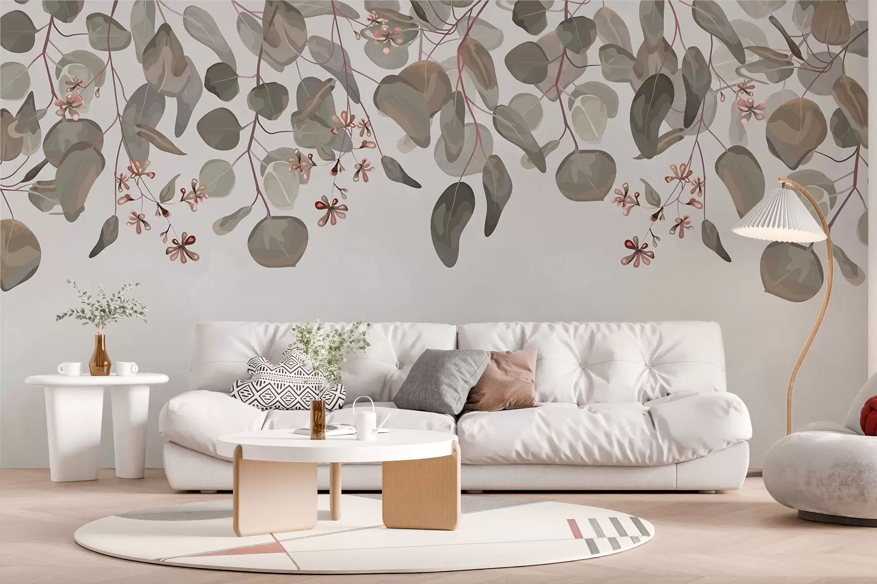 murales de pared hojas en la parte superior w02668