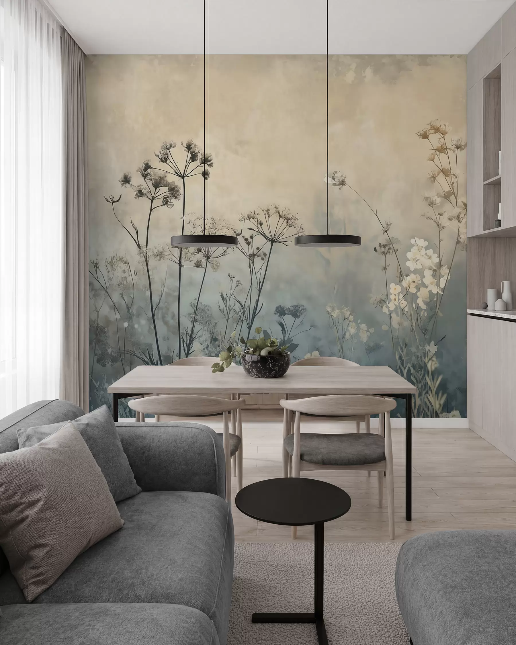 murales de pared Encuentro de flores silvestres w02685