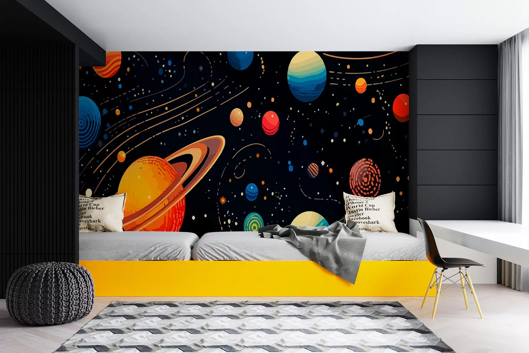 murales de pared Sistema espacial de planetas w02816
