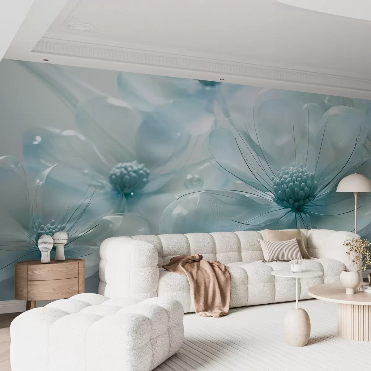 murales de pared Grandes flores transparentes w02837v1