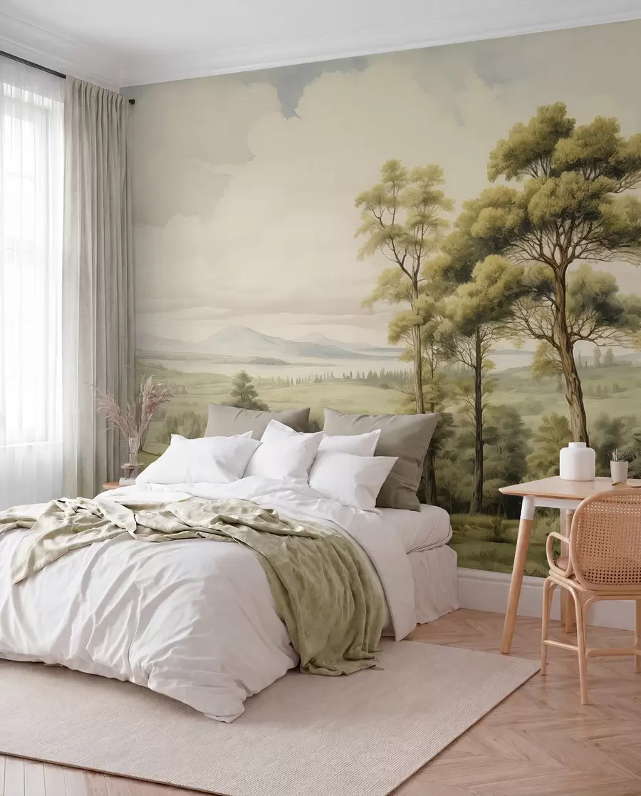 murales de pared Paisaje moderno en acuarela w02978