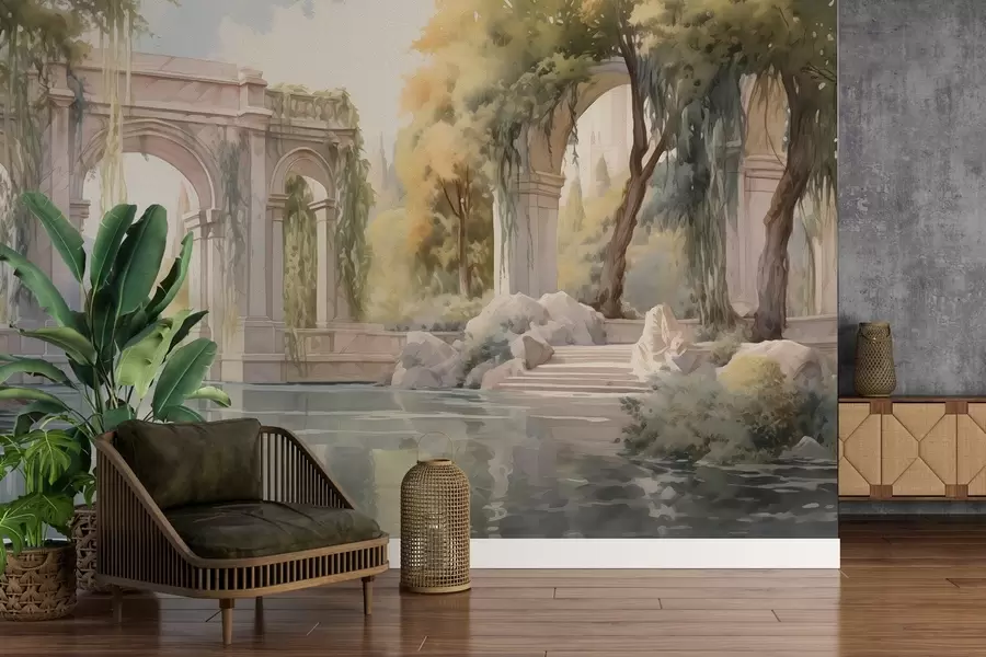 murales de pared Paisaje pintado al óleo w02989
