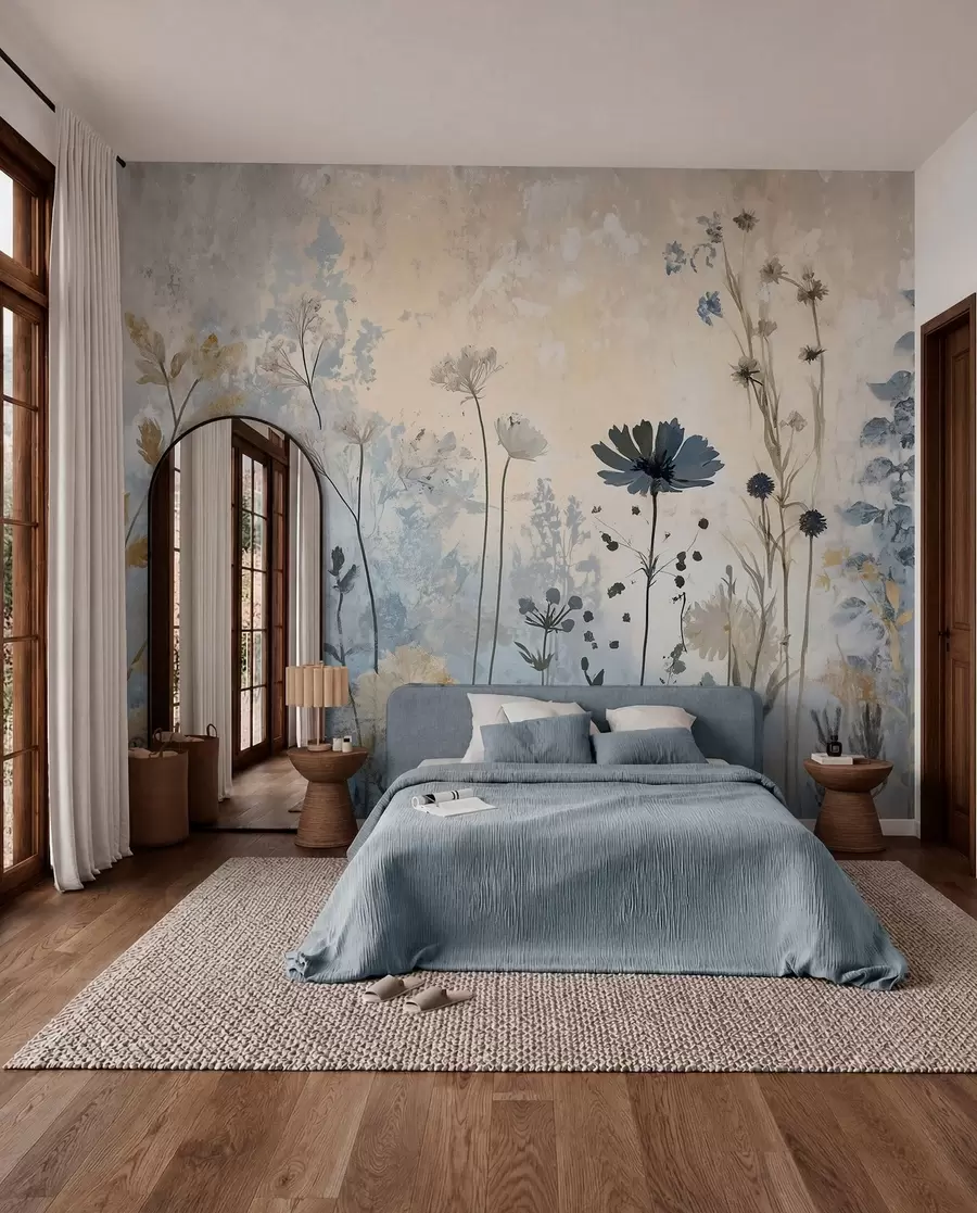 murales de pared Flores silvestres en abstracto w03022