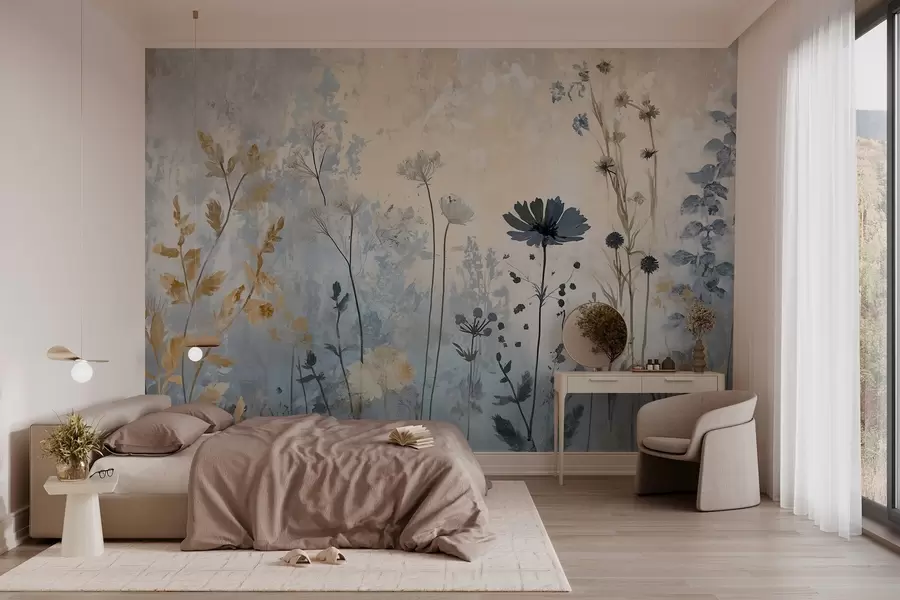 murales de pared Flores silvestres en abstracto w03022