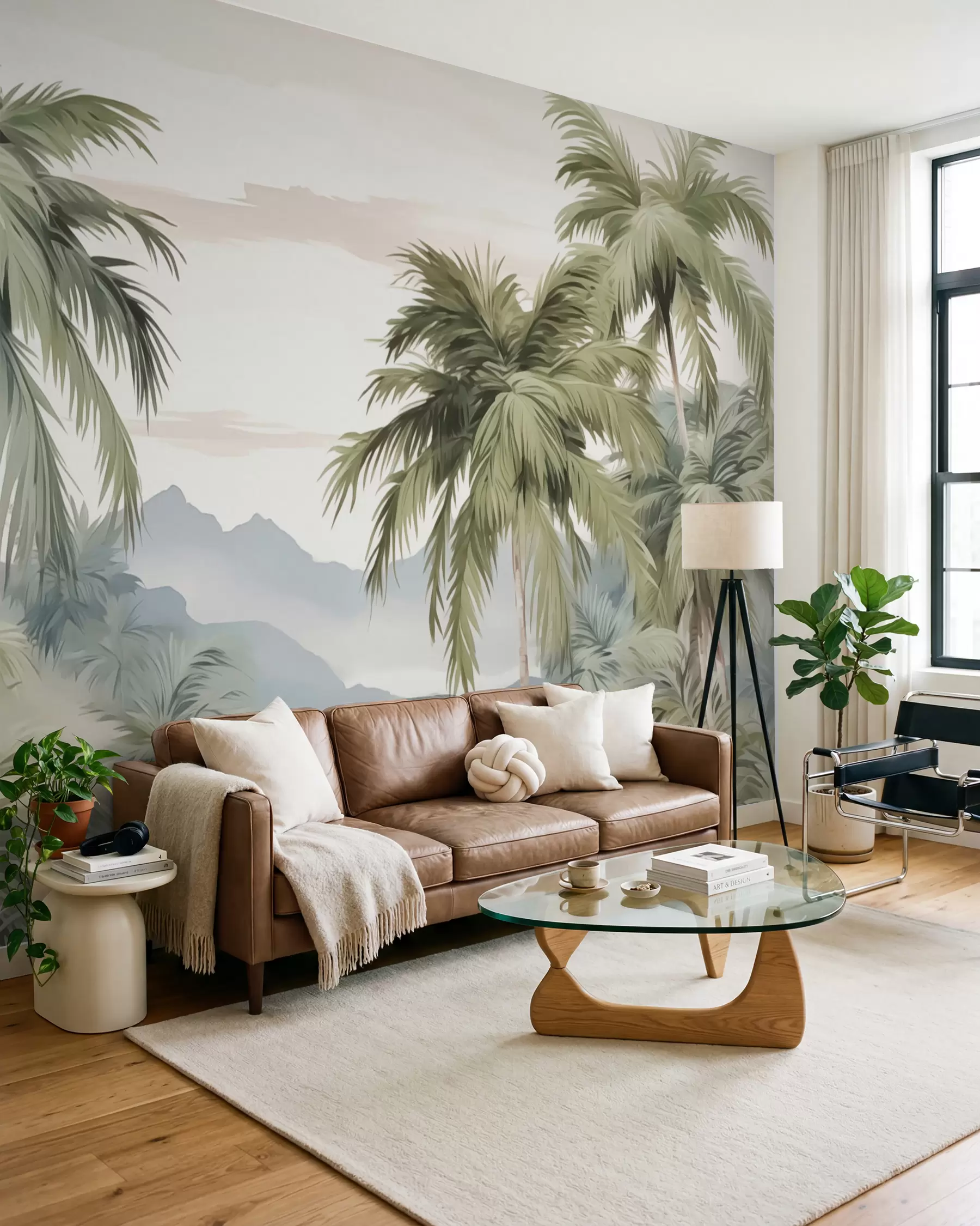 murales de pared Acuarela imitación palmeras w03267