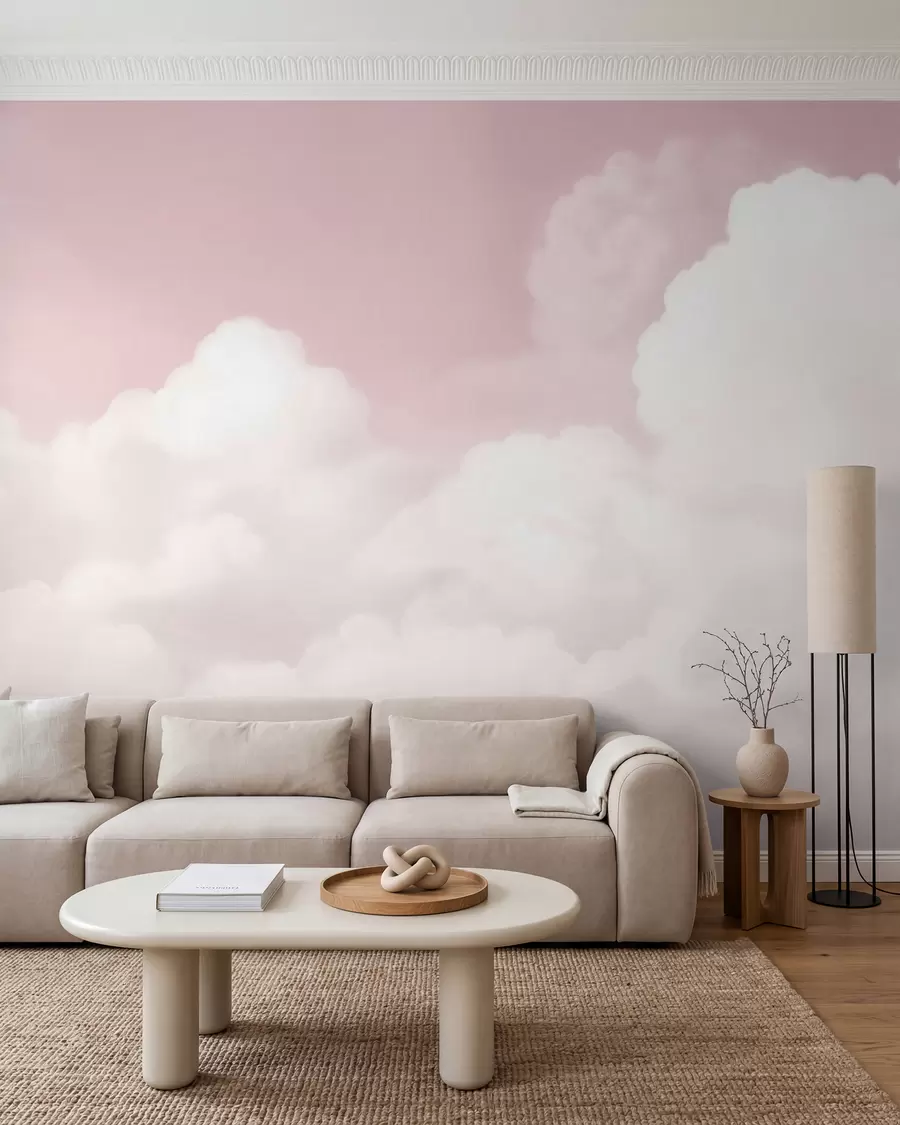 murales de pared Nubes en rosa empolvado w03301