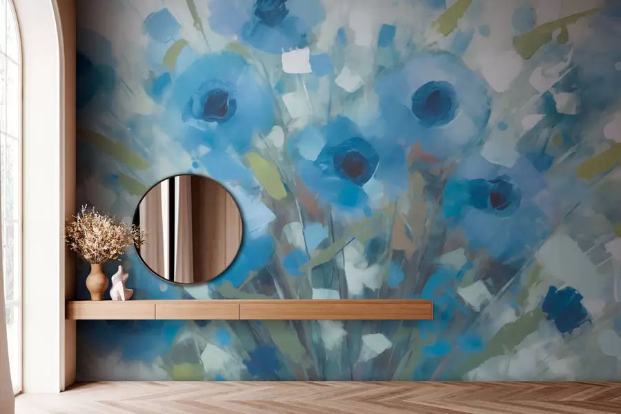 murales de pared Grandes flores azules w03308
