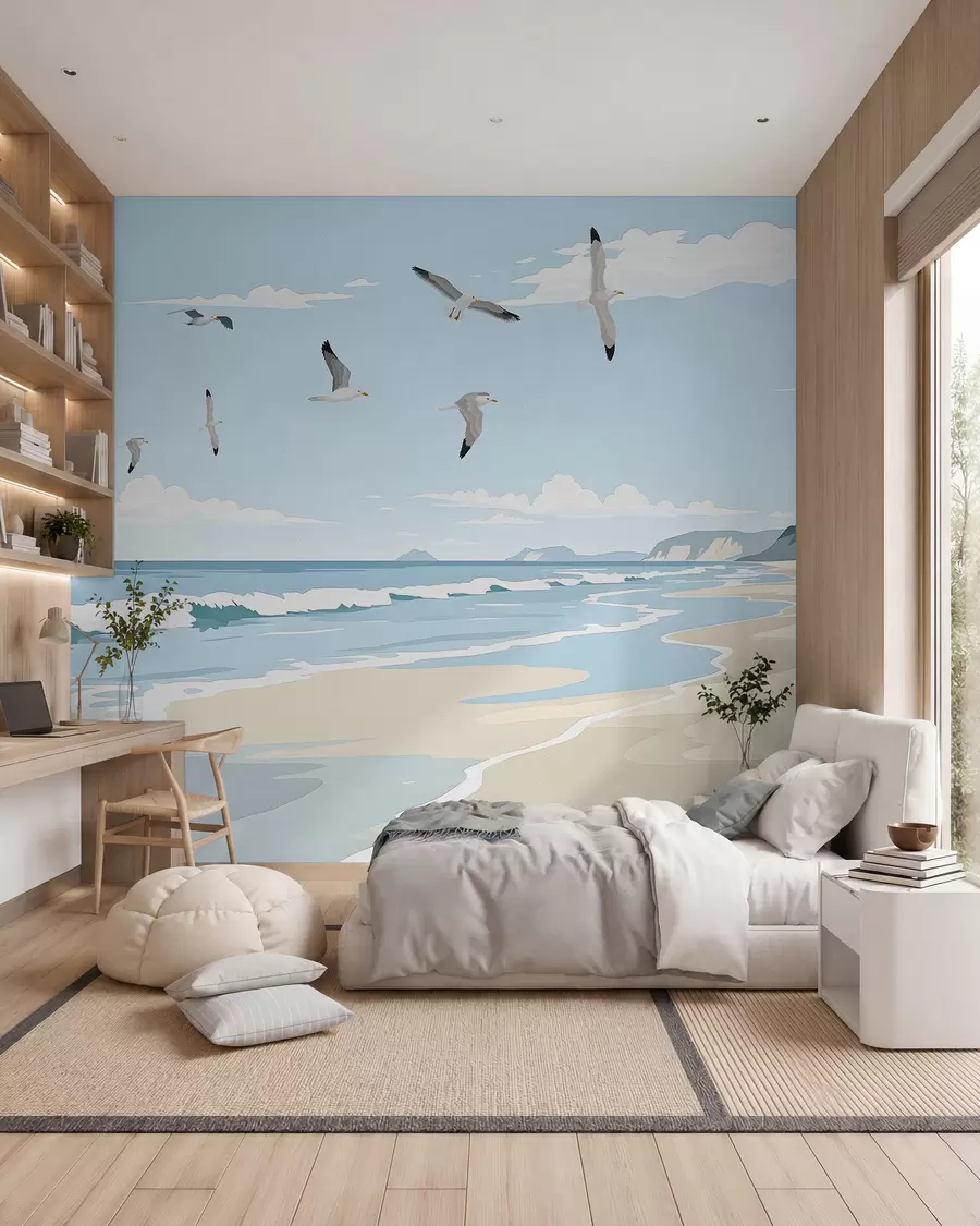 murales de pared Paisaje marino pintado al óleo w03338